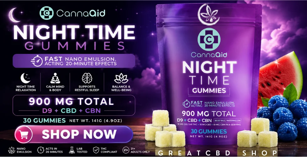 CannaAid Delta-9 + CBD + CBN Nighttime Gummies