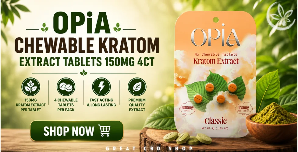 OPiA Chewable Kratom Extract Tablets 150mg 4ct