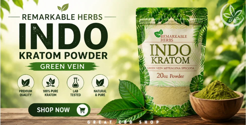 Remarkable Herbs INDO Kratom Powder Green Vein