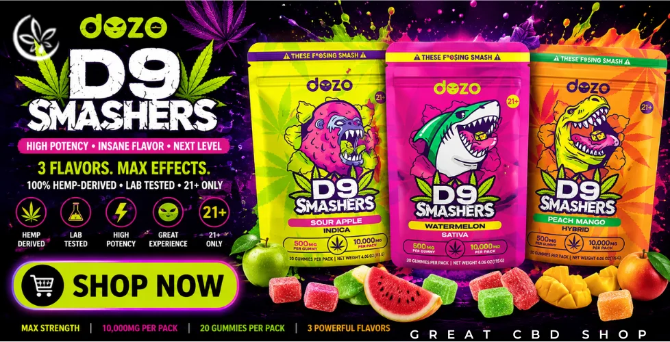 Dozo Delta 9 THC Smashers Blend Gummies 500mg