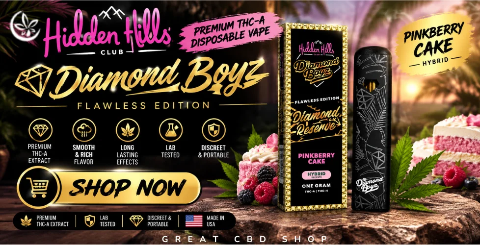 Hidden Hills X Diamond Boyz Diamond Reserve THCa + THCh Disposable 1g