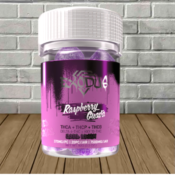 Exodus Live Resin Zooted Series Gummies 7500mg Raspberry Guava Flavor