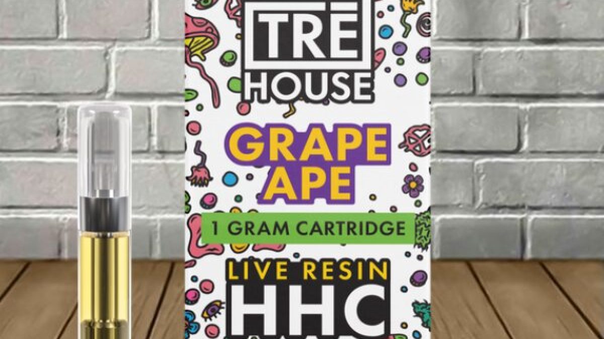 TRE House Live Resin HHC Vape Cartridge 1g -Grape Ape (Indica)