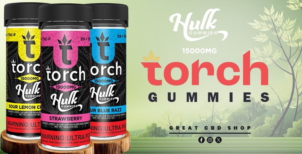 Torch Live Resin D9 + THCP Hulk Gummies 15000mg