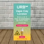 Urb Saucy THC Diamonds Vape Cartridge 2.2ml Strawberry Gusher Sativa