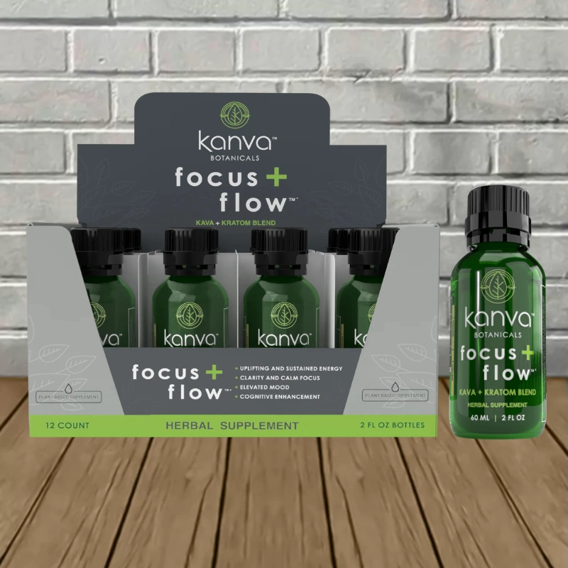 Kanva Botanicals Kratom + Kava Shot 2oz-12 Shot BULK CASE