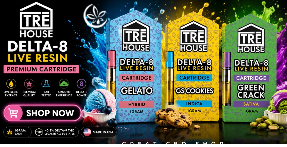 TRE House Live Resin Delta-8 Vape Cartridge 1g