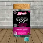 Numb Cannabis Co Live Resin Shrooms + THC Gummies 7660mg-Blueberry Cotton Candy -- 20ct Jar