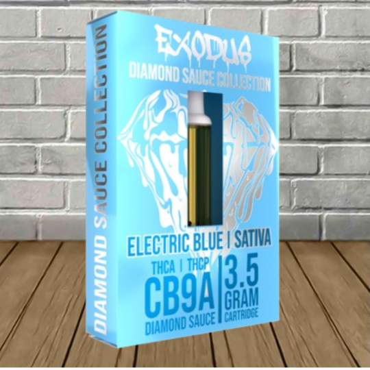 Exodus CB9A + THCa + THCP Diamond Sauce Cartridge 3.5g Electric Blue (Sativa)