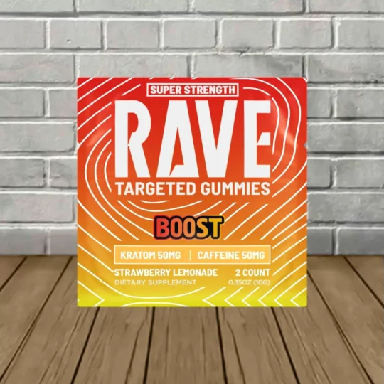 Rave Kratom Targeted Kratom Extract Gummies BOOST 250mg - BOOST -- 2ct Pack