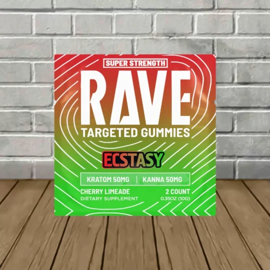 Rave Kratom Targeted Kratom Extract Gummies ECSTACY 250mg - ECSTACY -- 2ct Pack