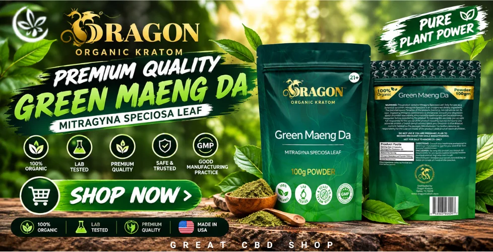 Dragon Organic Green Maeng Da Kratom Powder
