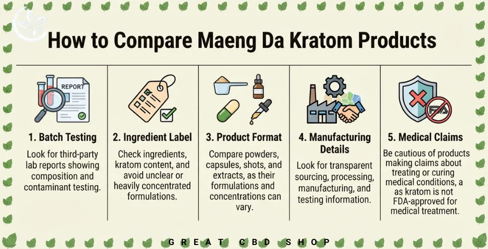 How to Compare Maeng Da Kratom Products