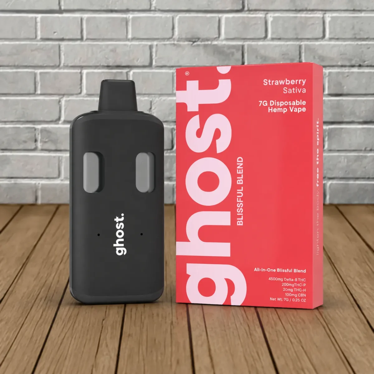 ghost blissful blend 7g strawberry sativa vape