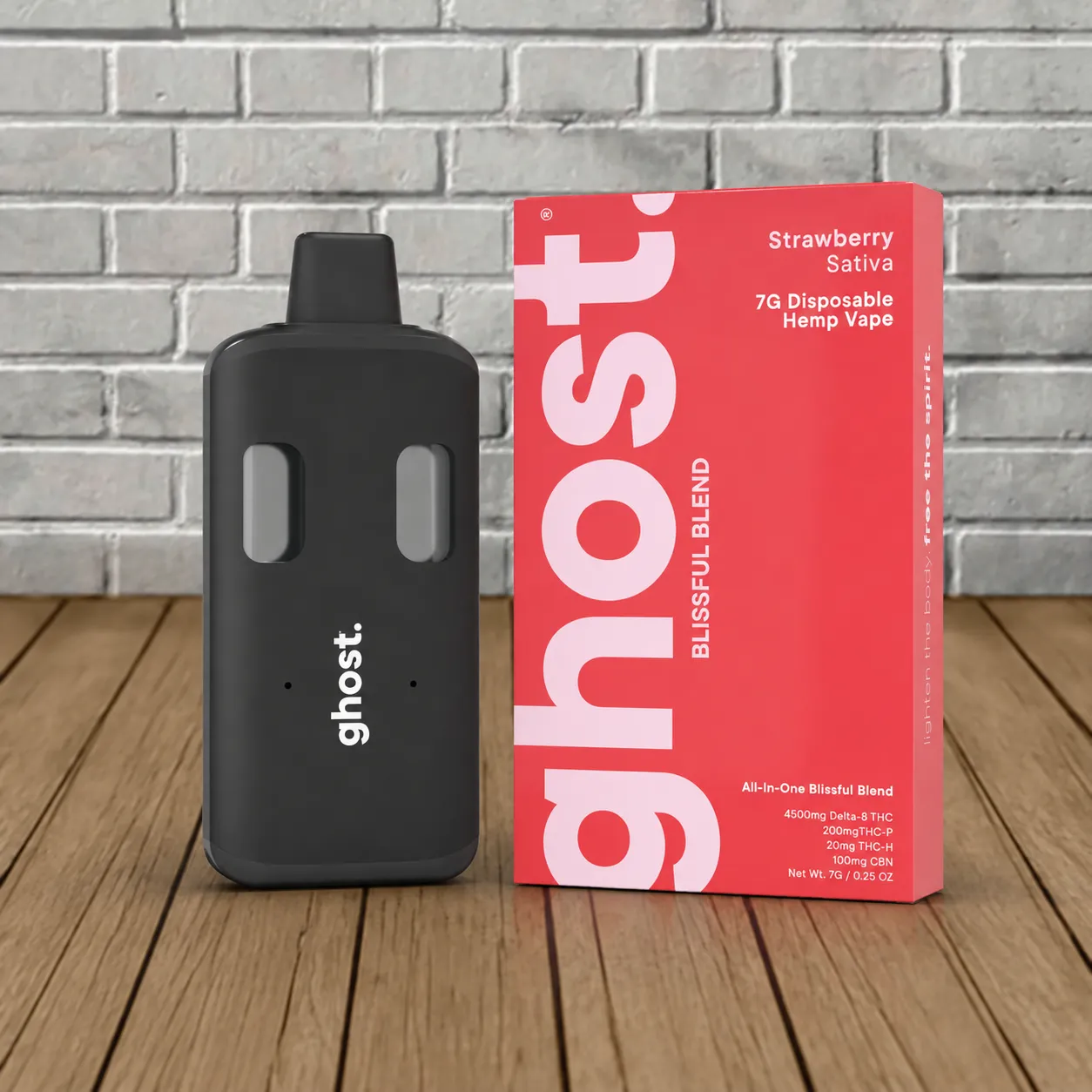 ghost blissful blend 7g strawberry sativa vape