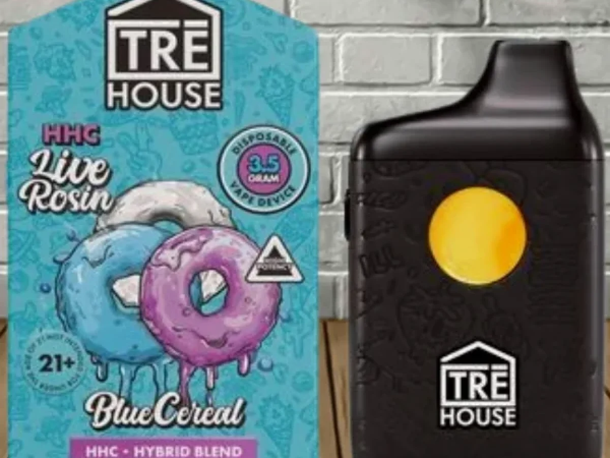 Tre House Live Rosin HHC Disposable Vape 3.5g Blue Cereal - Great CBD Shop