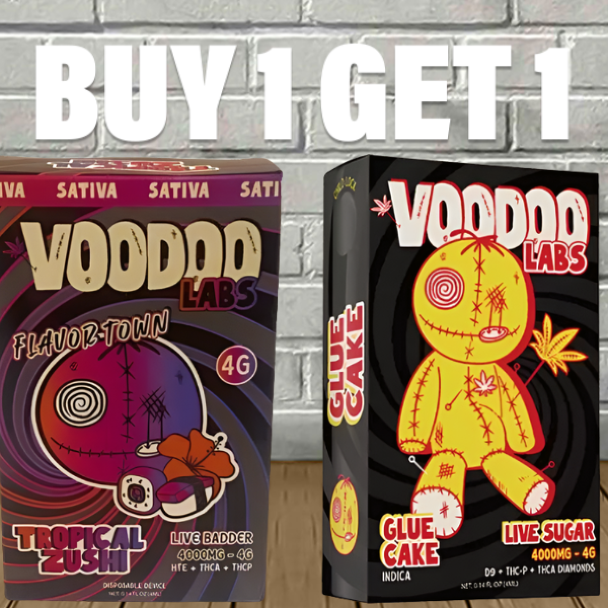 B1G1 Voodoo Labs Live Sugar + Flavor Town Live Badder Disposable