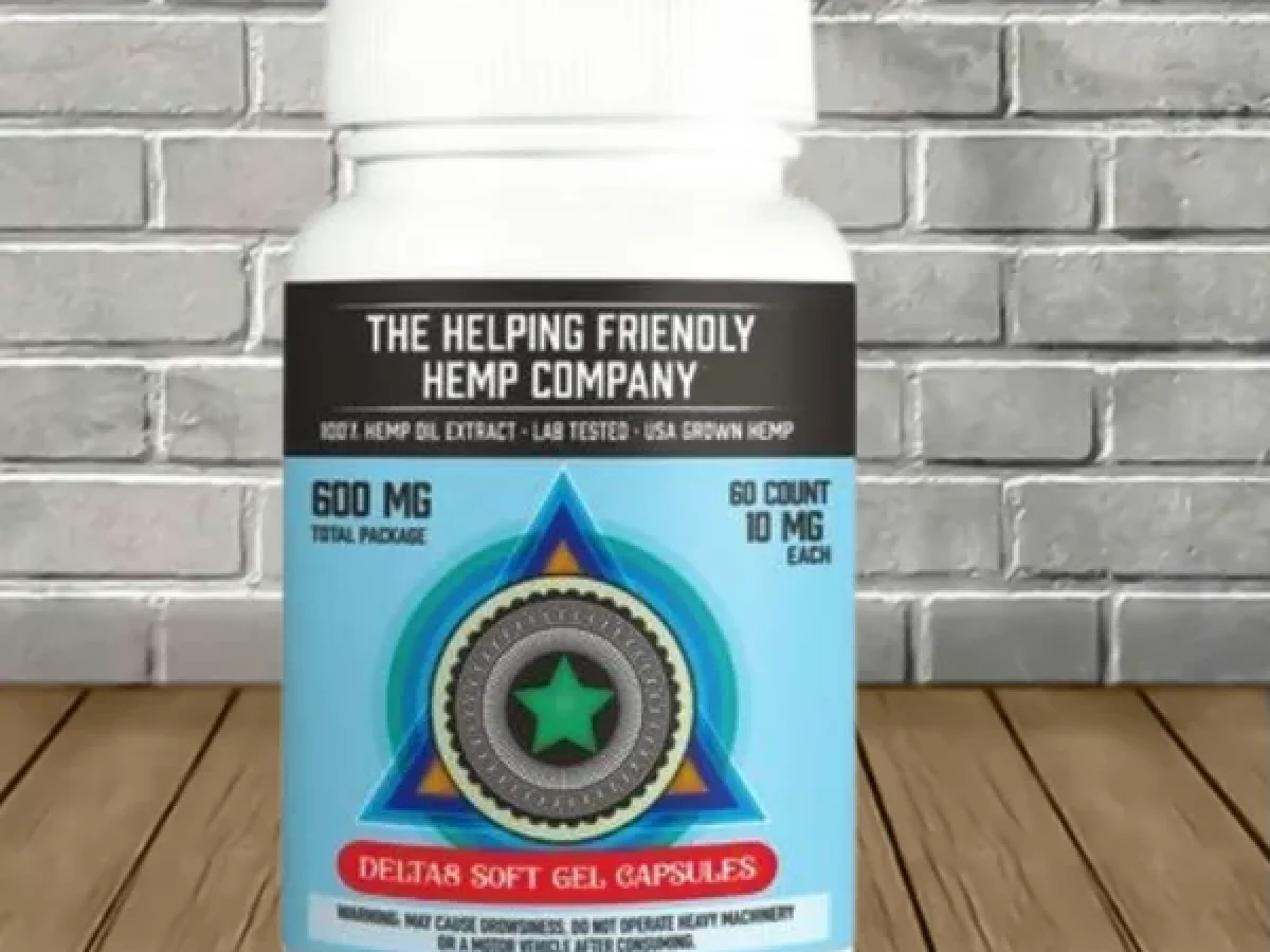 Helping Friendly Hemp Delta 8 THC Soft Gel Capsules 600mg