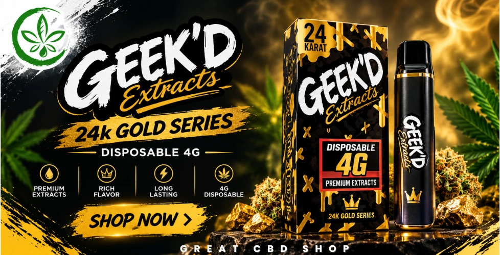 GEEK’D Extracts 24k Gold Series THCa + THCp Disposable 4g