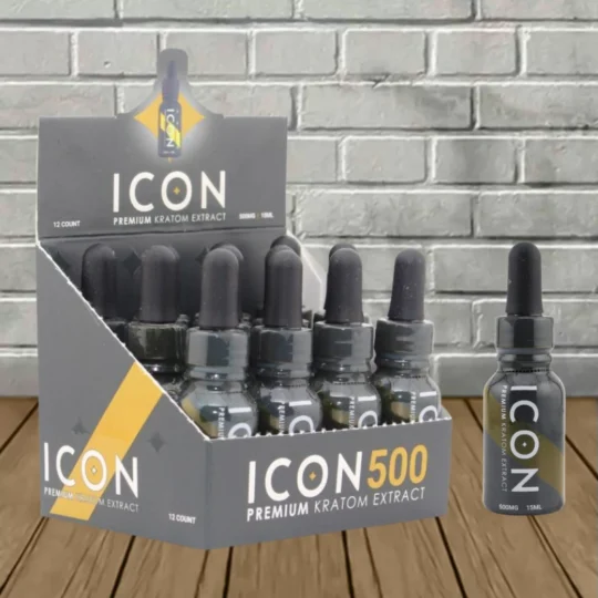 Icon Kratom Premium Extract Shot 500mg - 12 Single Shots BULK CASE