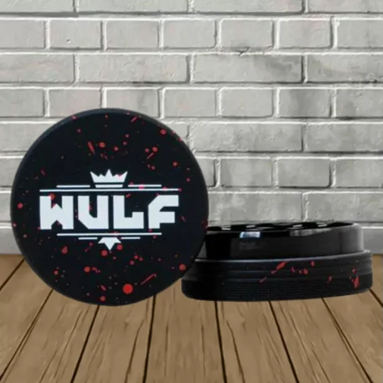 Wulf Mods 2pc 65mm Spatter Grinder - Black Red Spatter