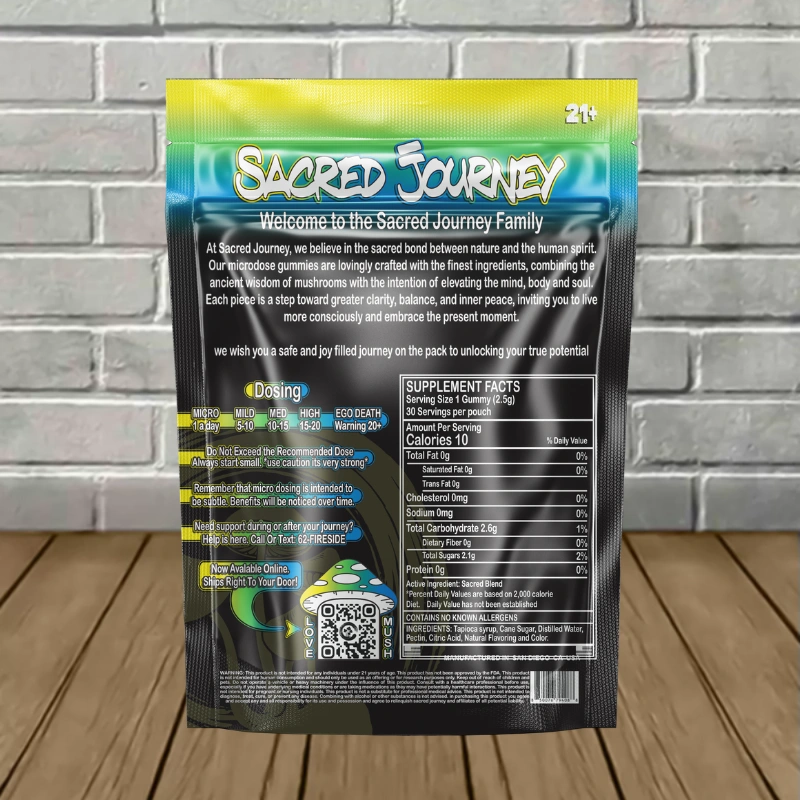 Sacred Journey Magic Mushroom Gummies 30ct -Blueberry Lemonade -- 30ct Single Pack-back