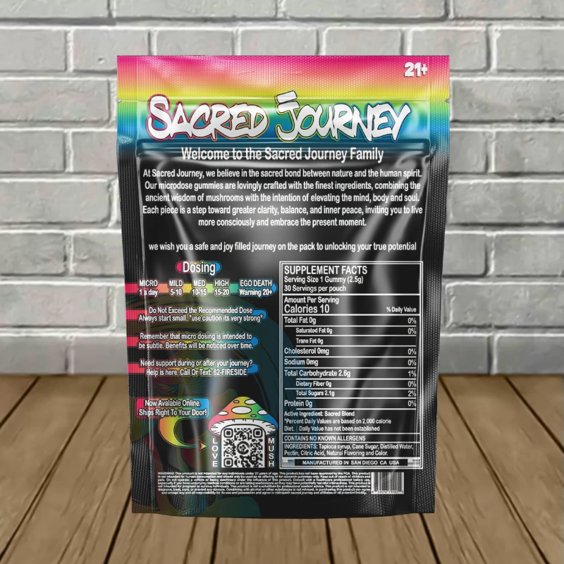 Sacred Journey Magic Mushroom Gummies 30ct -Tropical Punch -- 30ct Single Pack-back