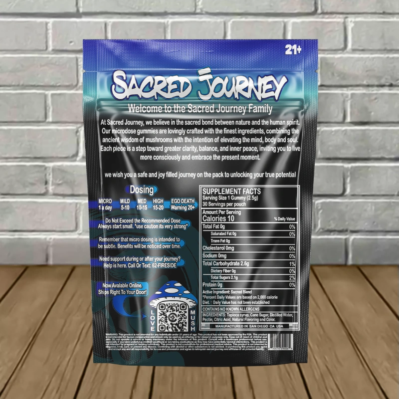 Sacred Journey Magic Mushroom Gummies 30ct -Wild Blueberry -- 30ct Single Pack-back
