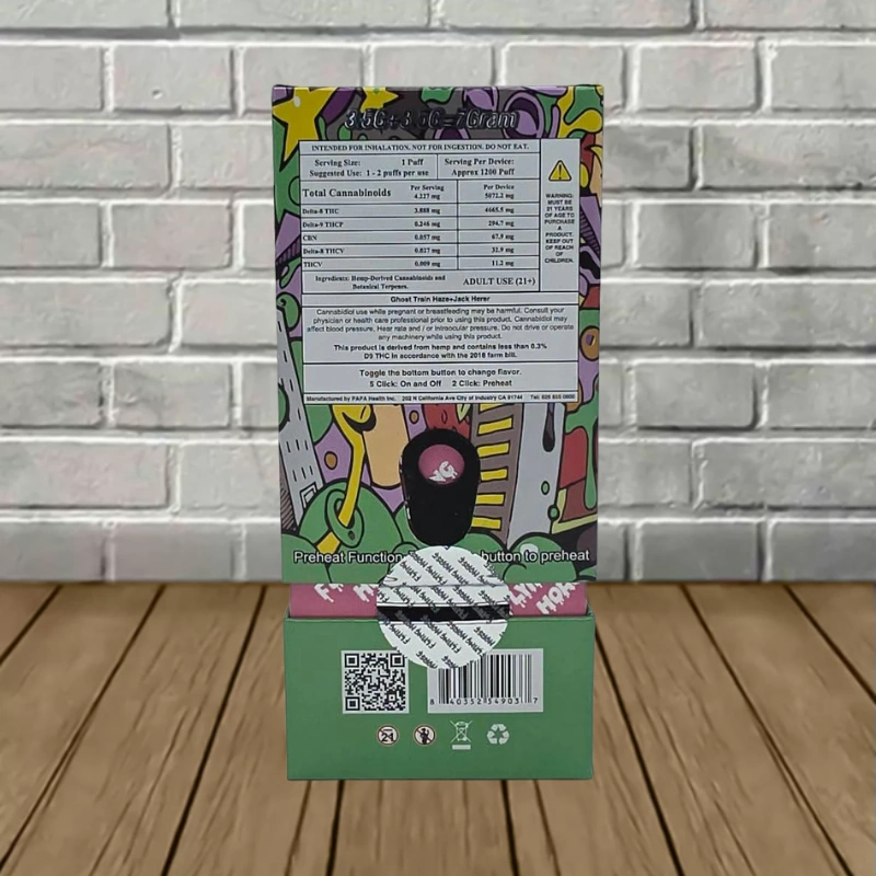 Flying Horse Stoner Blend Disposable 7g-Ghost Train Haze -- Sativa + Jack Herer -- Indica-back