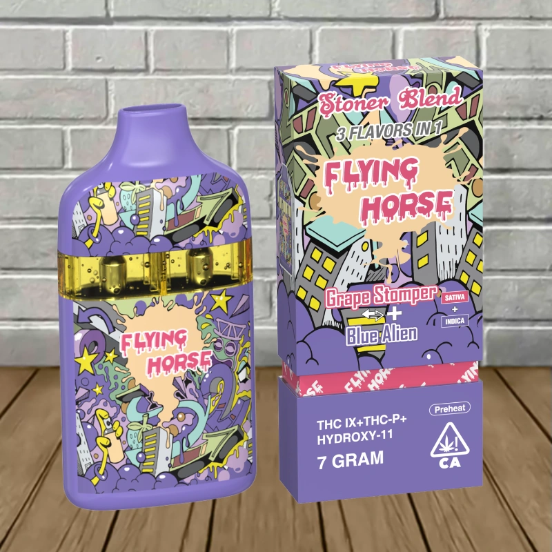 Flying Horse Stoner Blend Disposable 7g-Grape Stomper -- Sativa + Blue Alien -- Indica