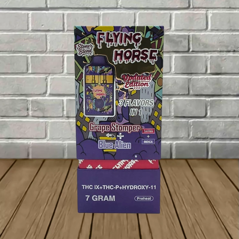 Flying Horse Stoner Blend Disposable 7g-Grape Stomper -- Sativa + Blue Alien -- Indica
