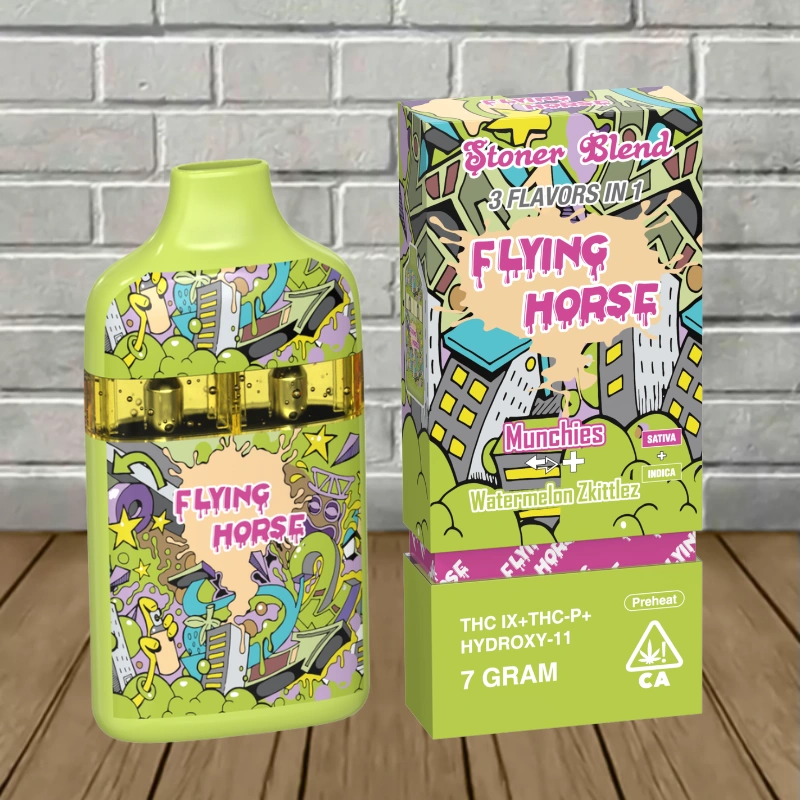 Flying Horse Stoner Blend Disposable 7g-Munchies -- Sativa + Watermelon Zkittlez -- Indica
