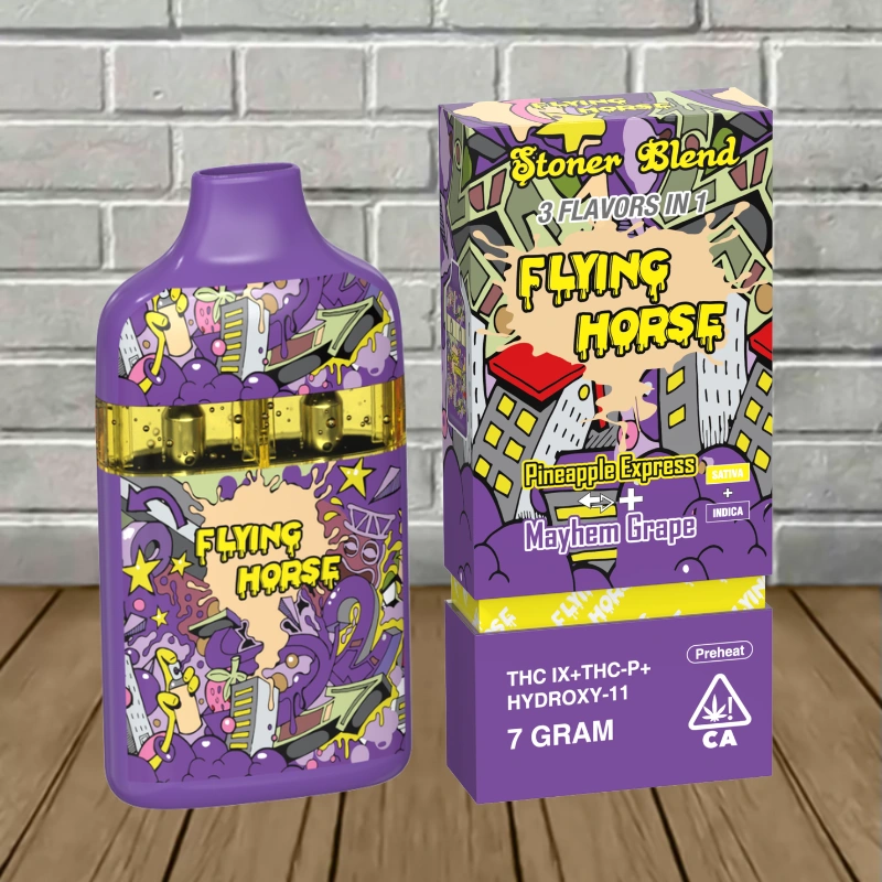 Flying Horse Stoner Blend Disposable 7g-Pineapple Express -- Sativa + Mayhem Grape -- Indica