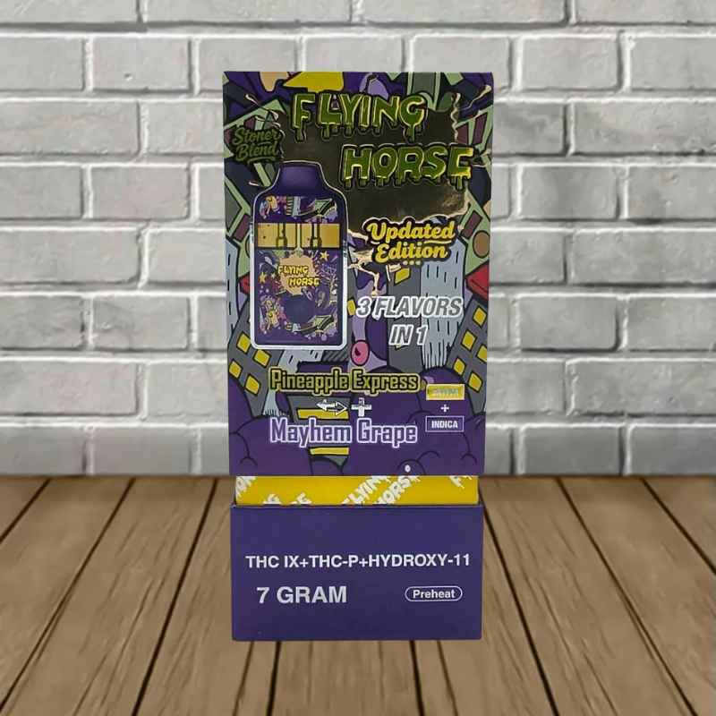 Flying Horse Stoner Blend Disposable 7g-Pineapple Express -- Sativa + Mayhem Grape -- Indica