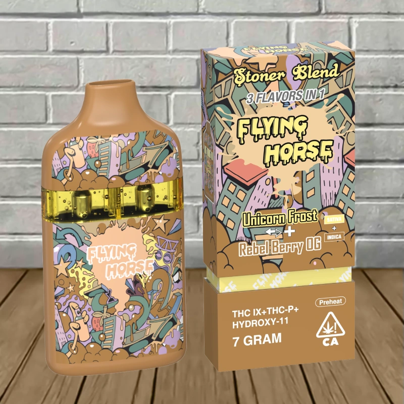 Flying Horse Stoner Blend Disposable 7g-Unicorn Frost -- Sativa + Rebel Berry OG -- Indica
