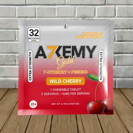 Alkemy Gold 7-Hydroxy + Pseudo Extra Strength Chewable Tablet 1ct Wild Cherry