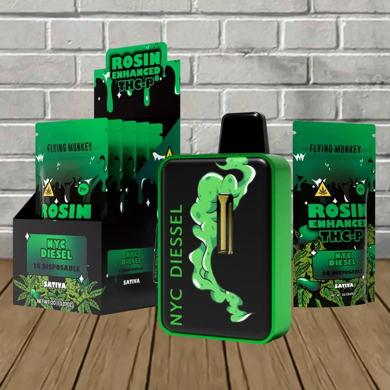 Flying Monkey Live Rosin Enhanced THCp Disposable 2g-NYC Diesel -- Sativa -- DISPOSABLE