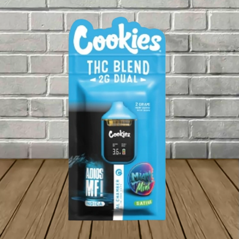 Cookies THC Blend AIO Dual Chamber Disposable Vape-Adios MF! --Indica + Miami Mint -- Sativa -- DISPOSABLE