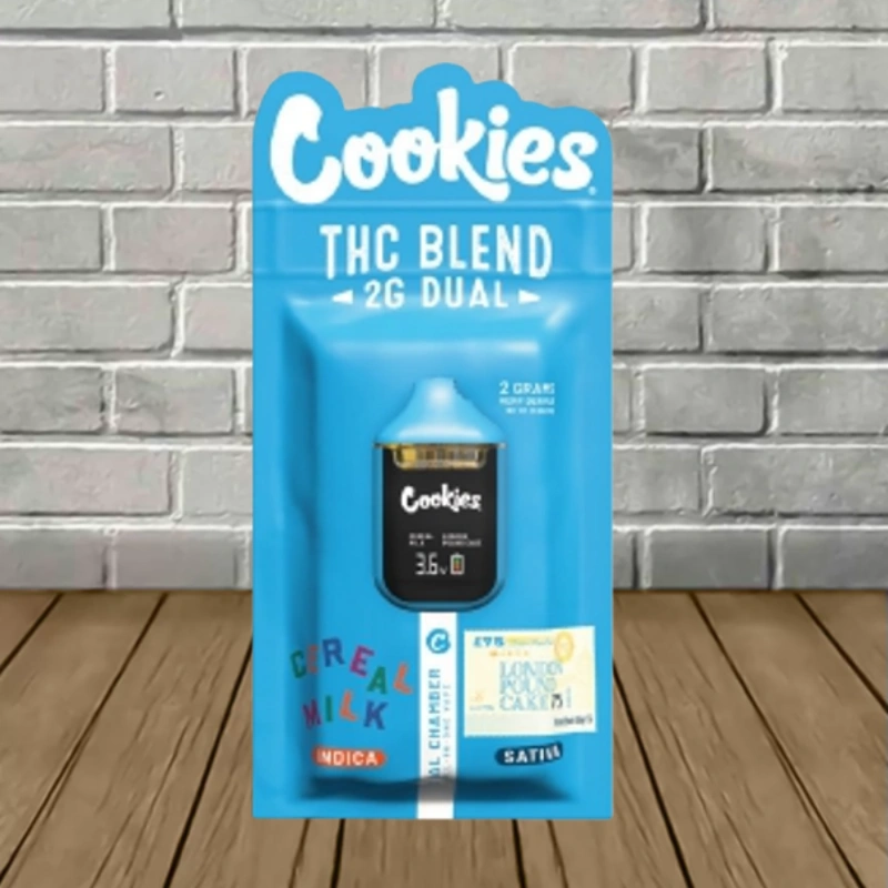 Cookies THC Blend AIO Dual Chamber Disposable Vape-Cereal Milk --Indica + London Pound Cake -- Sativa -- DISPOSABLE