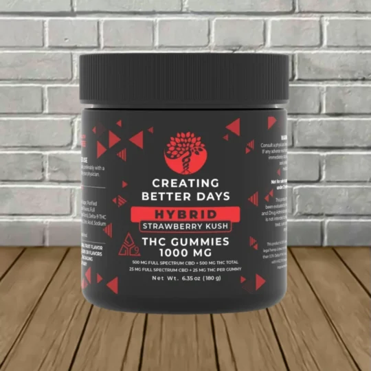 Creating Better Days Delta 9 Gummies 1000mg-Strawberry Kush