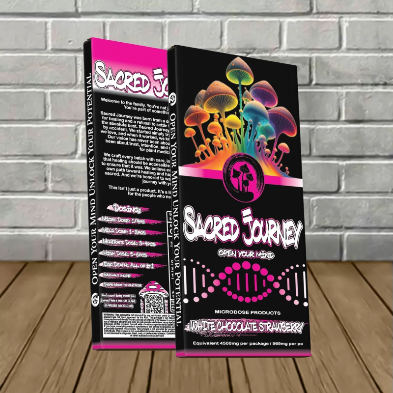 Sacred Journey Chocolate Bar-White Chocolate Strawberry