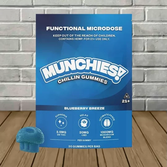 Munchies Functional Microdose Gummies Chillin Blend -- Blueberry Breeze