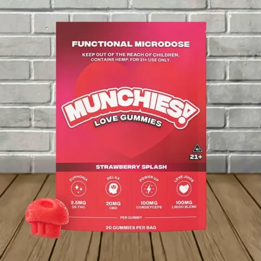 Munchies Functional Microdose Gummies Love Blend -- Strawberry Splash