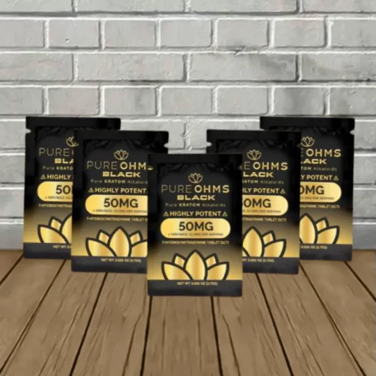 Pure Ohms Black 50mg 7-Hydroxy Tablet - Natural -- 5ct Pack