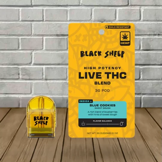 Black Sheep High Potency Live THC Quad Blend 3g Refill Pod-Blue Cookies -- Indica -- POD