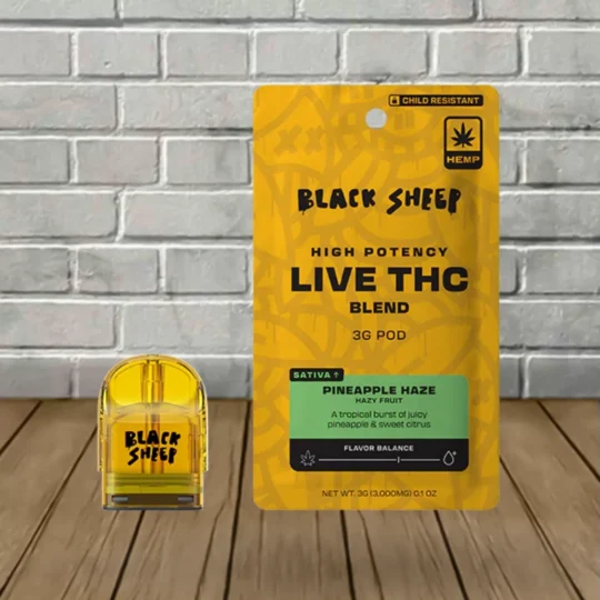 Black Sheep High Potency Live THC Quad Blend 3g Refill Pod-Pineapple Haze -- Sativa -- POD