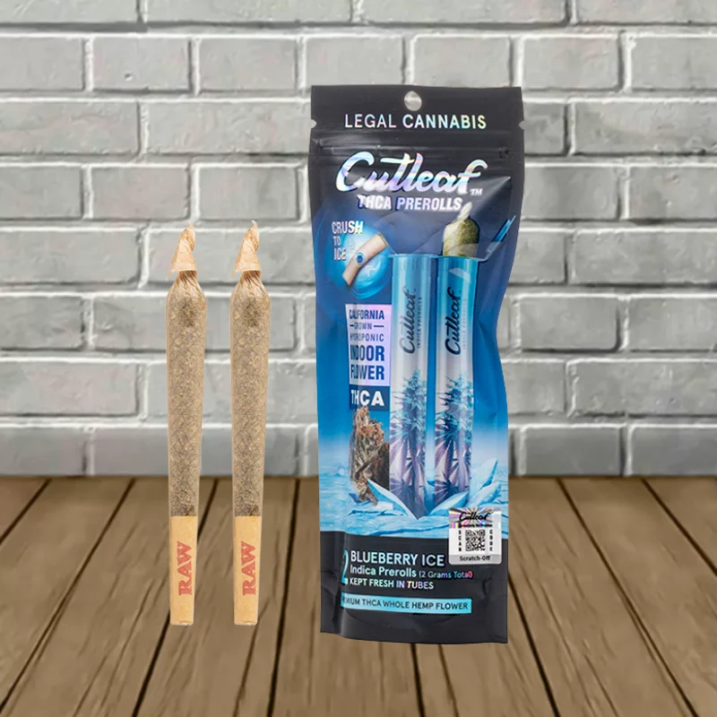 Cutleaf THCa Prerolls 2g - Blueberry Ice -- Indica