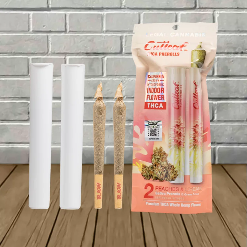 Cutleaf THCa Prerolls 2g - Peaches & Cream -- Sativa