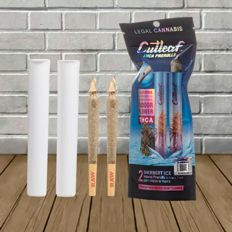 Cutleaf THCa Prerolls 2g- Sherbert Ice -- Hybrid