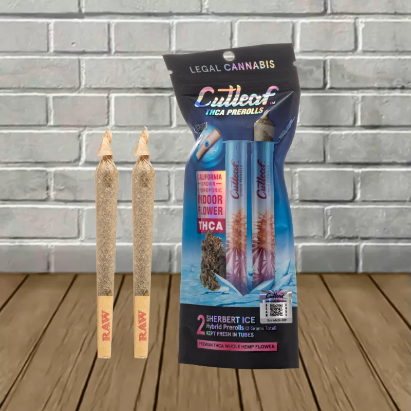Cutleaf THCa Prerolls 2g - Sherbert Ice -- Hybrid